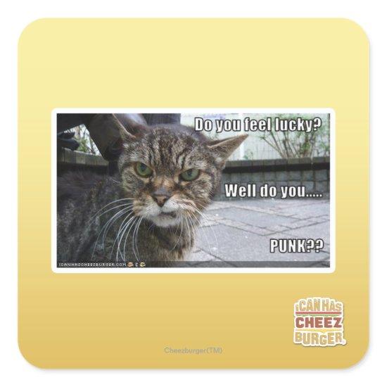Do you feel lucky? square sticker