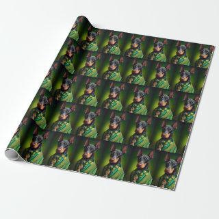 Doberman Dog in St. Patrick's Day Dress