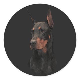 Doberman Pinscher Classic Round Sticker