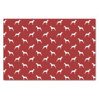 Doberman Pinscher Silhouettes Pattern Red Tissue Paper