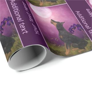 Doberman Purple Moon Fantasy Dog Art Personalized