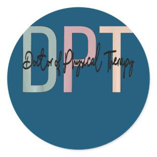 Doctor Of Physical Therapy Boho DPT  Classic Round Sticker