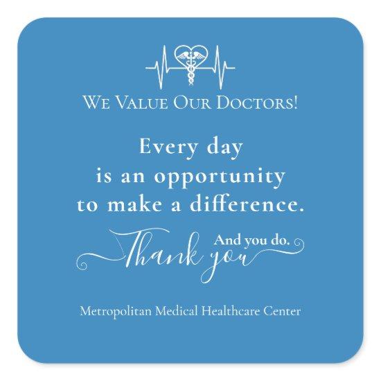 Doctors Appreciation Week Healthcare Symbol Bulk Square Sticker