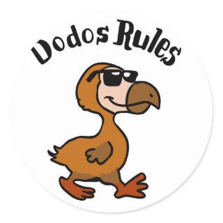 Dodo rules | choose background color classic round sticker
