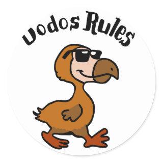 Dodo rules | choose background color classic round sticker