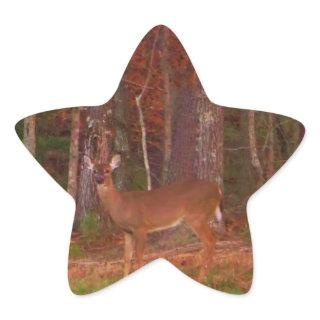 Doe a Deer in Lake Arrowhead Star Sticker