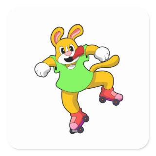Dog as Inline Skater with Inline Skates Square Sticker
