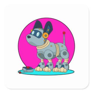 Dog as Robot Square Sticker