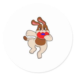 Dog at Playing Classic Round Sticker