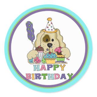 Dog Birthday Classic Round Sticker