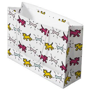 Dog Bone Graffiti Style Choose Color L Gift Bag 2