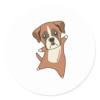 Dog Boxer Puppy Cute Dogs For Kids Classic Round Sticker