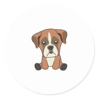 Dog Boxer Puppy Sweet Dogs For Kids Dog Friend Classic Round Sticker