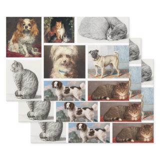 Dog Cat Pets 8 Photo Portrait Collage Keepsake  Sheets