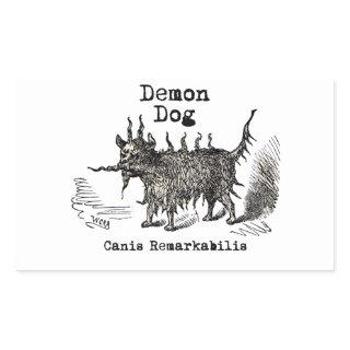 Dog Demon Vintage Funny Cute Rectangular Sticker
