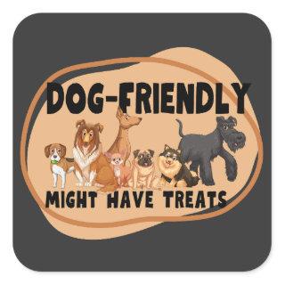 Dog-friendly sign square sticker