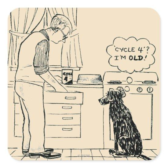 Dog Getting Older Square Sticker