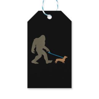 Dog Gift | Bigfoot Walking Dachshund Gift Tags