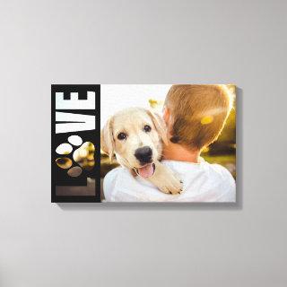 Dog Love Paw Love See Through Letters Canvas Print