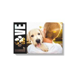 Dog Love Paw Love See Through Letters Canvas Print