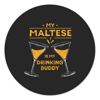 Dog Maltese 2 Kinds Of People Malshi Owner Sad Peo Classic Round Sticker