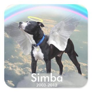 Dog Memorial Custom Square Stickers, Glossy Square Sticker