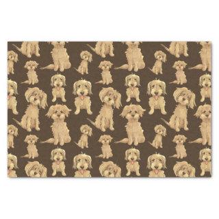 Dog Pattern Brown labradoodle goldendoodle Tissue Paper