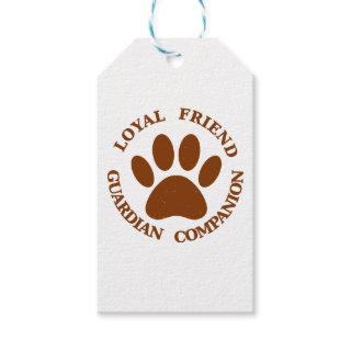 Dog Paw Loyal Friend Gift Tags