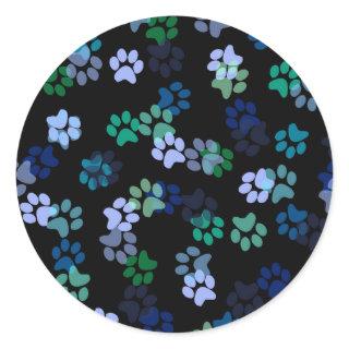 Dog Paw Print  Classic Round Sticker