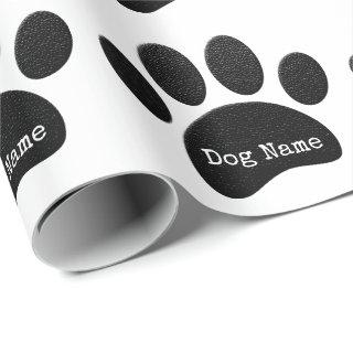 Dog Paw Print With Custom Typewriter Name