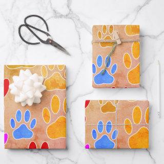 Dog Paw Prints On Vintage Background  Sheets