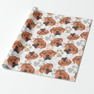 Dog paws pattern Rhodesian Ridgeback