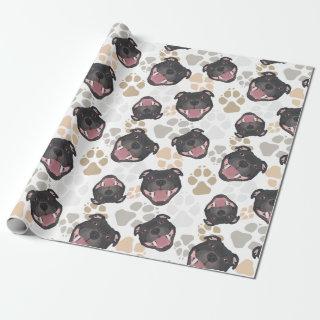 Dog paws pattern Staffordshire Bull Terrier