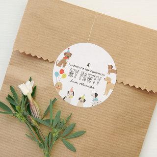 Dog Puppy Birthday Party Classic Round Sticker