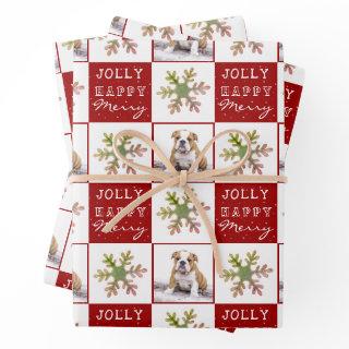 Dog Puppy Pet Photo Snowflake Red Christmas   Sheets