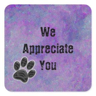 Dog Walker Appreciation Paw Print Dog Sitter Square Sticker