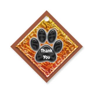 Dog Walker Thank You Black Paw Print Favor Tags