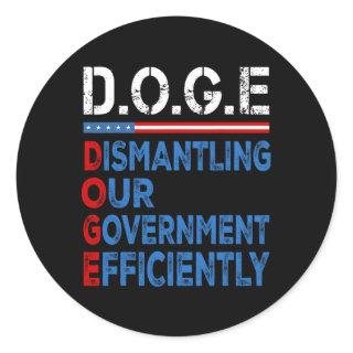 Doge Dismantling Our Government Efficiently Mens W Classic Round Sticker