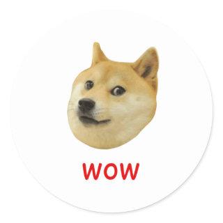 Doge Very Wow Much Dog Such Shiba Shibe Inu Classic Round Sticker