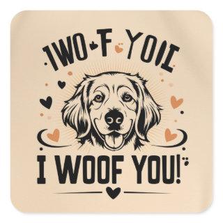 Doggie Love Note Square Sticker