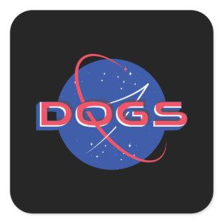 Dogs in Space Logo Dog Astronaut Square Sticker