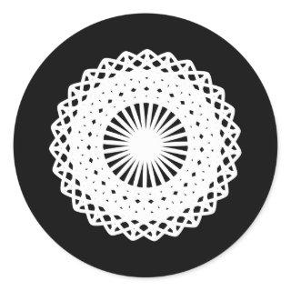 Doily. White lace circle image. Classic Round Sticker