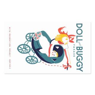 Doll and Buggy Parade Rectangular Sticker