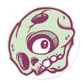 DOLLA round skullie slap Classic Round Sticker