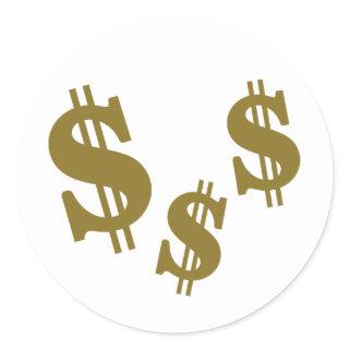 Dollar signs classic round sticker