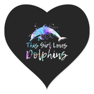 dolphin lover gift this girl loves dolphins heart sticker