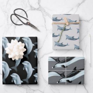 Dolphin Pattern Black Gray
