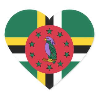 Dominica Flag Heart Sticker