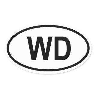 Dominica "WD" Oval Sticker
