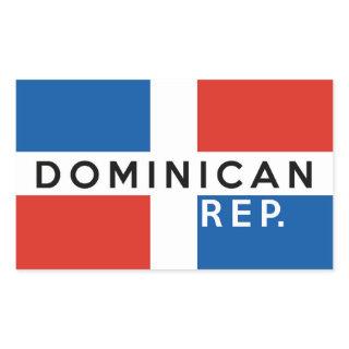 dominican republic country flag symbol name text rectangular sticker